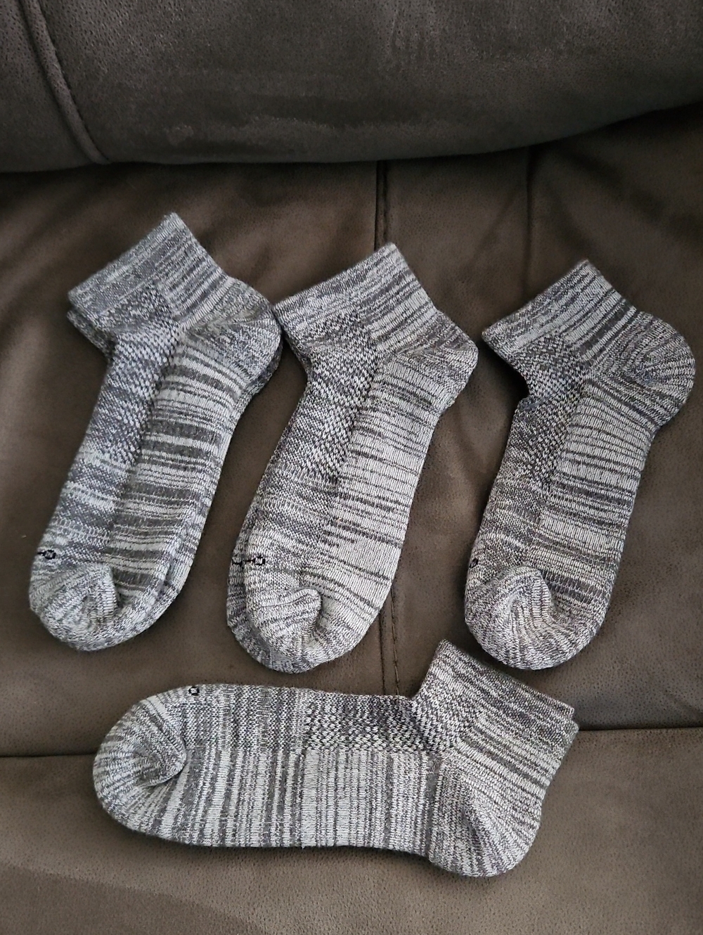 Tommie Copper Men's Ankle Socks - Gray Marled (4-Pack) Compression New
